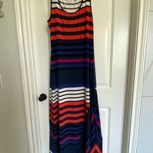 Calvin Klein Red and Black Sleeveless Sundress